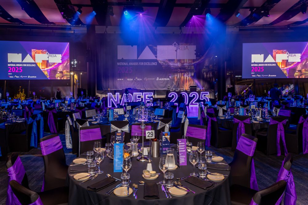Photo of tables at the national 2025 REIA Awards