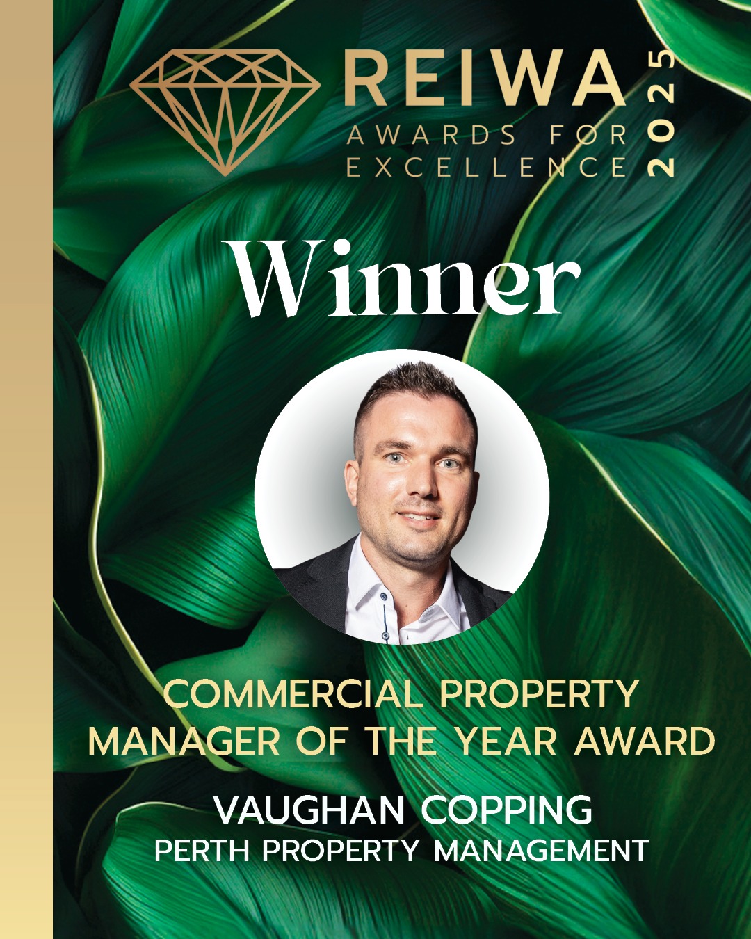Vaughan Copping - the 2025 REIWA Commercial Property Manager Of The Year